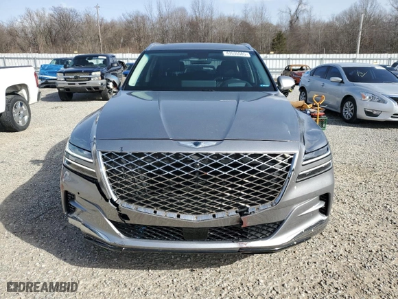 2021 Genesis GV80 with VIN KMUHCESC1MU070312, listed as a Copart auction lot 43535585 with 38,386 mi miles and Salvage Title. Bid and sale history available at carsss.com. Image 5.