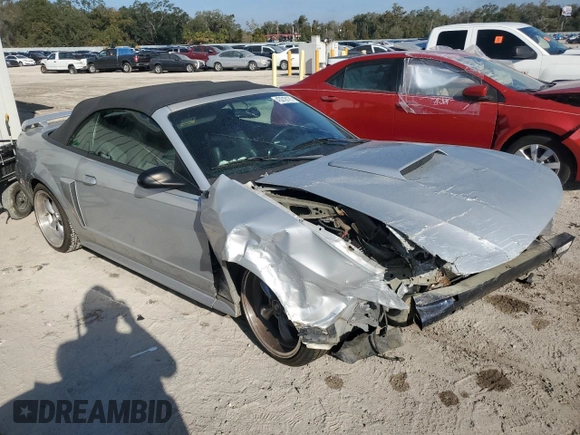 2003 Ford Mustang GT Deluxe with VIN 1FAFP45X53F389924, listed as a Copart auction lot 43318175 with 0 mi miles and Salvage Title. Bid and sale history available at carsss.com. Image 4.
