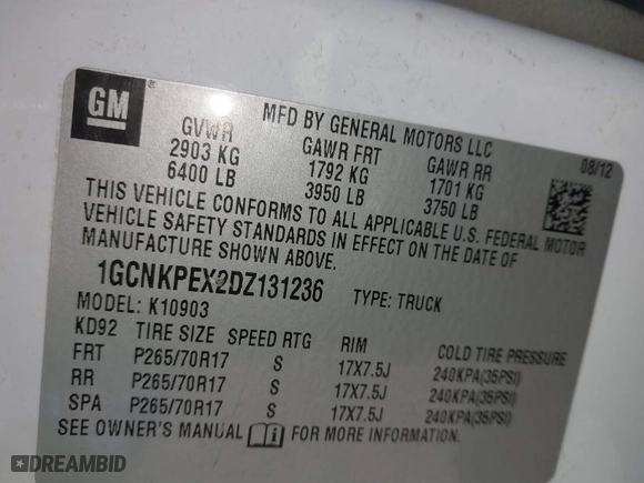 2013 Chevrolet Silverado 1500 Work Truck with VIN 1GCNKPEX2DZ131236, listed as a IAAI auction lot 41863737 with 155,225 mi miles. Bid and sale history available at carsss.com. Image 9.