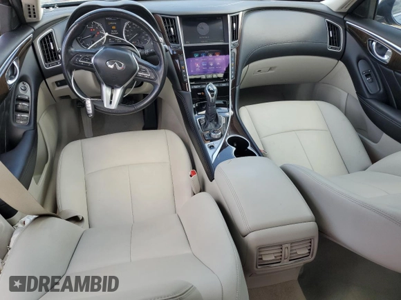 2018 Infiniti Q50 Luxe with VIN JN1EV7AP6JM350922, listed as a Copart auction lot 51506705 with 74,580 mi miles and Salvage Title. Bid and sale history available at DreamBid. Image 8.