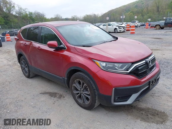 2021 Honda CR-V EX-L with VIN 5J6RW2H8XML022453, listed as a IAAI auction lot 42114122 with 55,550 mi miles and . Bid and sale history available at DreamBid. Image 1.