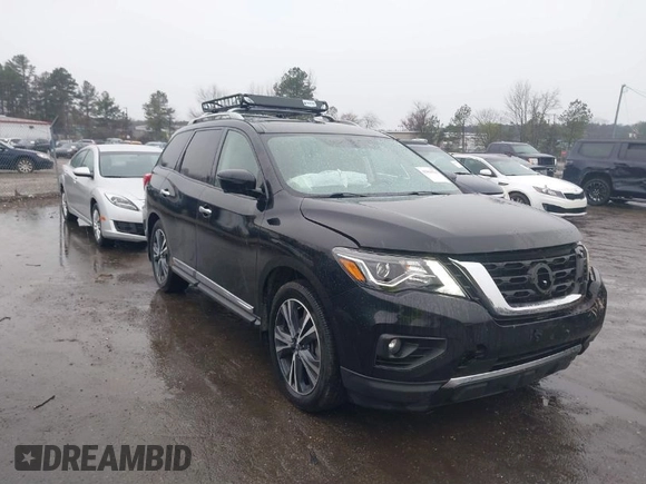 2020 Nissan Pathfinder Platinum with VIN 5N1DR2DM2LC597568, listed as a IAAI auction lot 41868520 with 50,794 mi miles. Bid and sale history available at carsss.com. Image 1.