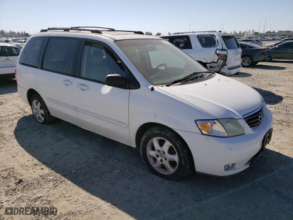 2001 Mazda MPV DX with VIN JM3LW28Y210191351, listed as a Copart auction lot 76133494 with 172,172 mi miles and Salvage Title. Bid and sale history available at carsss.com. Image 4.