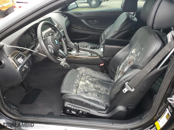 2014 BMW 6 Series 650i with VIN WBAYP9C51ED169483, listed as a Copart auction lot 74305714 with 0 mi miles and Salvage Title. Bid and sale history available at carsss.com. Image 7.