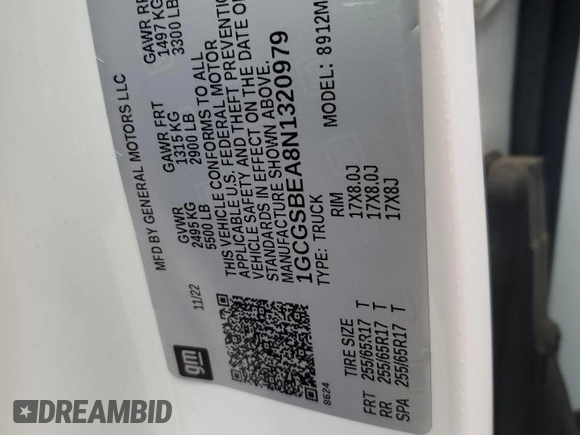 2022 Chevrolet Colorado 2WD LT with VIN 1GCGSCEN4N1323760, listed as a Copart auction lot 89357255 with 36,224 mi miles and Salvage title. Bid and sale history available at DreamBid. Image 12.