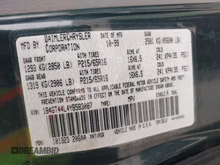 2000 Dodge Grand Caravan with VIN 1B4GT44L4YB583087, listed as a IAAI auction lot 42081647 with Not Provided miles and . Bid and sale history available at DreamBid. Image 9.