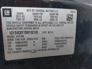 2013 Cadillac Escalade Premium with VIN 1GYS4CEF7DR102743, listed as a IAAI auction lot 41690593 with 228,070 mi miles. Bid and sale history available at carsss.com. Image 9.