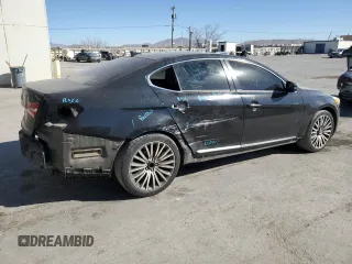 2015 Kia Cadenza Premium with VIN KNALN4D7XF5175734, listed as a Copart auction lot 46308575 with 109,387 mi miles and Salvage Title. Bid and sale history available at carsss.com. Image 3.