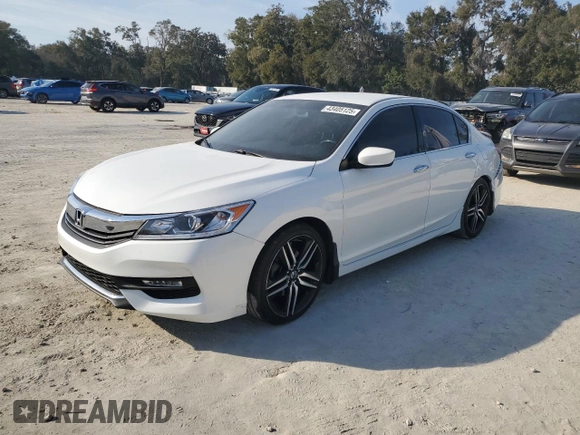 2017 Honda Accord Sport with VIN 1HGCR2F58HA066854, listed as a Copart auction lot 43405125 with 142,548 mi miles and Salvage Title. Bid and sale history available at carsss.com. Image 1.