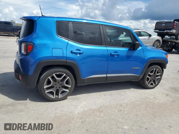 2020 Jeep Renegade Sport with VIN ZACNJAAB8LPM06726, listed as a Copart auction lot 62540725 with 57,178 mi miles and Salvage title. Bid and sale history available at DreamBid. Image 3.