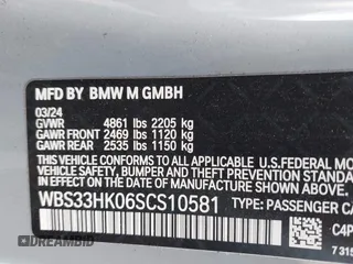 2025 BMW M4 Competition xDrive z VIN WBS33HK06SCS10581, wystawiony jako IAAI lot #41716871 z przebiegiem Nie podano mil oraz . Historia ofert i sprzedaży dostępna na DreamBid. Obrazek 9.