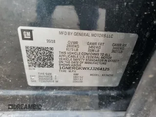 2018 Chevrolet Traverse LT Cloth с VIN 1GNERGKWXJJ264125, выставлен на аукционе Copart как лот 59966105 с пробегом 86 996 миль миль и Списание • Salvage title. История ставок и продаж доступна на DreamBid. Изображение 12.