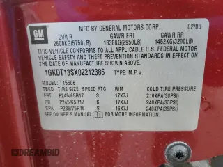 2008 GMC Envoy SLE2 with VIN 1GKDT13SX82212386, listed as a Copart auction lot 43308355 with 126,392 mi miles and Clean Title. Bid and sale history available at carsss.com. Image 12.