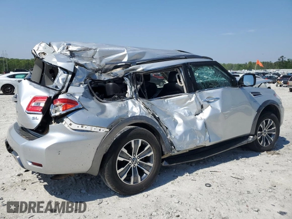 2019 Nissan Armada SL z VIN JN8AY2ND4K9087456, wystawiony jako Copart lot #53859545 z przebiegiem Nie podano mil oraz Szkoda całkowita • Salvage title. Historia ofert i sprzedaży dostępna na DreamBid. Obrazek 3.