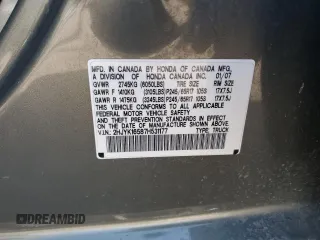 2007 Honda Ridgeline RTL w/Leather with VIN 2HJYK16587H531177, listed as a Copart auction lot 70881344 with 196,938 mi miles and Salvage Title. Bid and sale history available at carsss.com. Image 14.