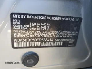2014 BMW 5 Series 535i xDrive with VIN WBA5B3C50ED538414, listed as a Copart auction lot 44180645 with 158,560 mi miles and Salvage Title. Bid and sale history available at carsss.com. Image 12.