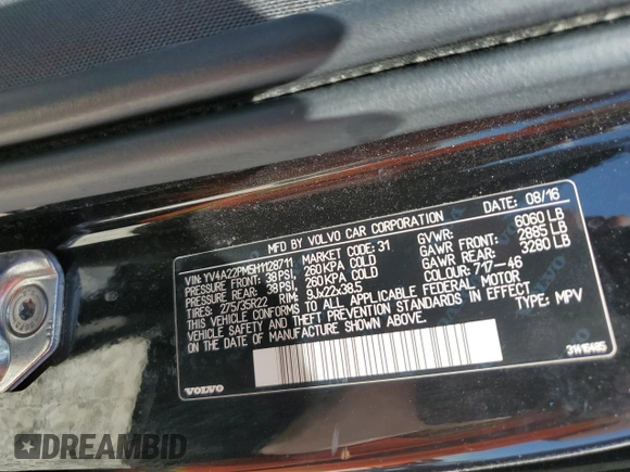 2017 Volvo XC90 R-Design with VIN YV4A22PM5H1128711, listed as a Copart auction lot 66944254 with 148,432 mi miles and Salvage Title. Bid and sale history available at carsss.com. Image 13.