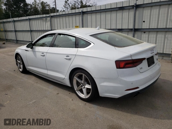 2018 Audi A5 Sportback Premium Plus with VIN WAUENCF57JA134721, listed as a Copart auction lot 43304073 with 0 mi miles. Bid and sale history available at carsss.com. Image 2.