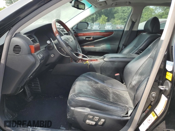 2008 Lexus LS 460 with VIN JTHBL46F985071147, listed as a Copart auction lot 61249795 with 104,373 mi miles and Salvage title. Bid and sale history available at DreamBid. Image 7.