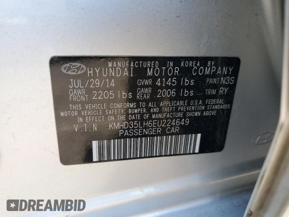 2014 Hyundai Elantra GT with VIN KMHD35LH6EU224649, listed as a Copart auction lot 53884225 with 126,050 mi miles and Salvage Title. Bid and sale history available at carsss.com. Image 12.