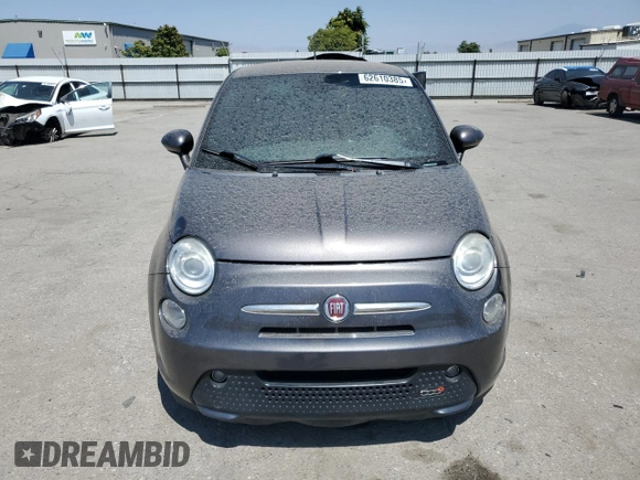 2015 FIAT 500e with VIN 3C3CFFGE0FT598221, listed as a Copart auction lot 62610385 with 54,496 mi miles and Clean title. Bid and sale history available at DreamBid. Image 5.