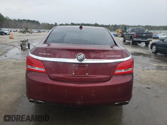 2016 Buick LaCrosse Leather with VIN 1G4GB5G35GF119168, listed as a Copart auction lot 61583625 with Not provided miles and Salvage title. Bid and sale history available at DreamBid. Image 6.