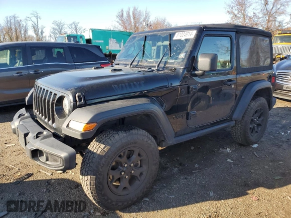 2021 Jeep Wrangler Sport S with VIN 1C4GJXAN4MW697450, listed as a Copart auction lot 81024914 with 75,820 mi miles and Salvage Title. Bid and sale history available at DreamBid. Image 1.