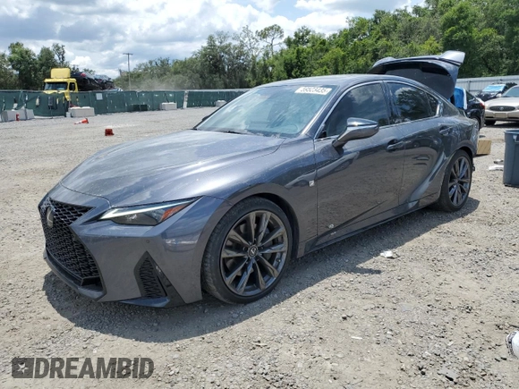 2022 Lexus IS 350 F Sport with VIN JTHGZ1B25N5052497, listed as a Copart auction lot 59523435 with 72,185 mi miles and Salvage title. Bid and sale history available at DreamBid. Image 1.