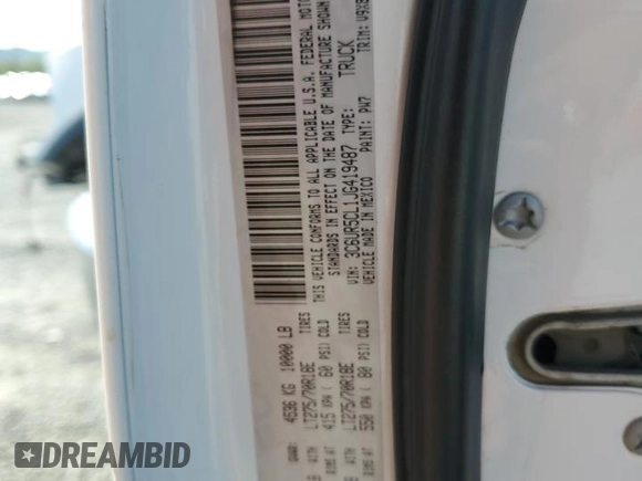 2018 Ram 2500 Tradesman с VIN 3C6UR5CL1JG419487, выставлен на аукционе Copart как лот 56249235 с пробегом 110 773 миль миль и Списание • Salvage title. История ставок и продаж доступна на DreamBid. Изображение 15.