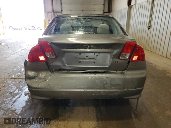 2005 Honda Civic LX with VIN 2HGES16545H504239, listed as a Copart auction lot 53950195 with 183,814 mi miles and Salvage Title. Bid and sale history available at DreamBid. Image 6.