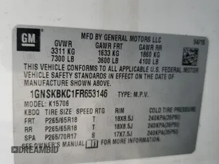 2015 Chevrolet Tahoe LT z VIN 1GNSKBKC1FR653146, wystawiony jako Copart lot #57860775 z przebiegiem 210 348 mil mil oraz Szkoda całkowita • Salvage title. Historia ofert i sprzedaży dostępna na DreamBid. Obrazek 14.