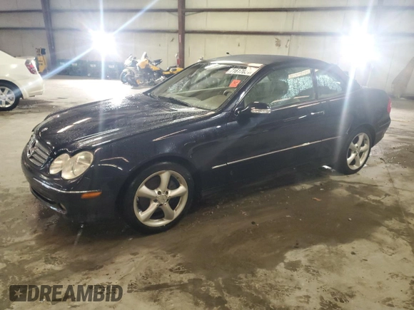 2005 Mercedes-Benz CLK 320 z VIN WDBTK65G45T048797, wystawiony jako Copart lot #71617034 z przebiegiem 84 006 mil mil oraz Szkoda całkowita • Salvage title. Historia ofert i sprzedaży dostępna na DreamBid. Obrazek 1.