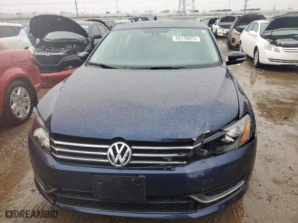 2013 Volkswagen Passat SE w/Sunroof with VIN 1VWBH7A37DC085293, listed as a Copart auction lot 43170875 with 93,816 mi miles and Salvage Title. Bid and sale history available at carsss.com. Image 5.