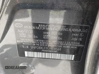 2020 Hyundai Elantra SEL with VIN 5NPD84LF9LH614568, listed as a IAAI auction lot 42203840 with 70,832 mi miles and . Bid and sale history available at DreamBid. Image 9.