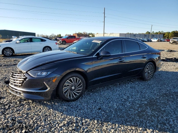 2021 Hyundai Sonata Hybrid SEL with VIN KMHL34JJ0MA034051, listed as a Copart auction lot 84638104 with 85,766 mi miles and Salvage Title. Bid and sale history available at carsss.com. Image 1.