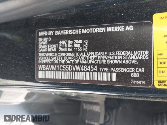 2013 BMW X1 28i z VIN WBAVM1C55DVW46454, wystawiony jako IAAI lot #41985498 z przebiegiem 176 435 mil mil oraz . Historia ofert i sprzedaży dostępna na DreamBid. Obrazek 9.