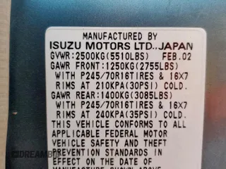 2002 Isuzu Trooper S z VIN JACDJ58X627J08662, wystawiony jako Copart lot #58969555 z przebiegiem 219 492 mil mil oraz Tytuł czysty. Historia ofert i sprzedaży dostępna na DreamBid. Obrazek 13.