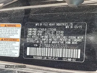 2015 Scion FR-S z VIN JF1ZNAA15F8712221, wystawiony jako IAAI lot #41479415 z przebiegiem Nie podano mil oraz . Historia ofert i sprzedaży dostępna na DreamBid. Obrazek 9.