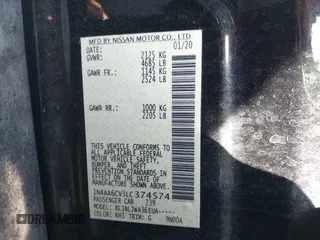 2020 Nissan Maxima SV z VIN 1N4AA6CV3LC374574, wystawiony jako IAAI lot #41954908 z przebiegiem 93 302 mil mil oraz . Historia ofert i sprzedaży dostępna na DreamBid. Obrazek 9.
