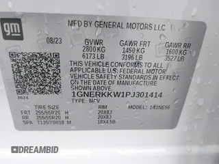 2023 Chevrolet Traverse Premier with VIN 1GNERKKW1PJ301414, listed as a IAAI auction lot 42022275 with 20,151 mi miles and . Bid and sale history available at DreamBid. Image 9.