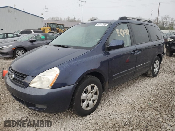 2006 Kia Sedona LX with VIN KNDMB233166078998, listed as a Copart auction lot 53814545 with 156,112 mi miles and Salvage Title. Bid and sale history available at carsss.com. Image 1.