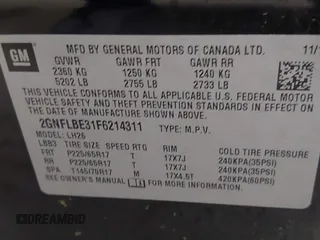 2015 Chevrolet Equinox LT with VIN 2GNFLBE31F6214311, listed as a IAAI auction lot 40405241 with 121,504 mi miles and . Bid and sale history available at carsss.com. Image 9.