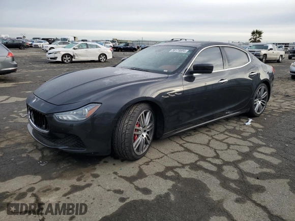 2015 Maserati Ghibli S Q4 with VIN ZAM57RTA8F1150575, listed as a Copart auction lot 38179884 with 59,174 mi miles. Bid and sale history available at carsss.com. Image 1.