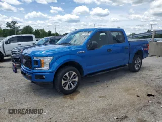 2019 Ford F-150 XL with VIN 1FTEW1EP8KFC61814, listed as a Copart auction lot 57703735 with 105,273 mi miles and Salvage title. Bid and sale history available at DreamBid. Image 1.