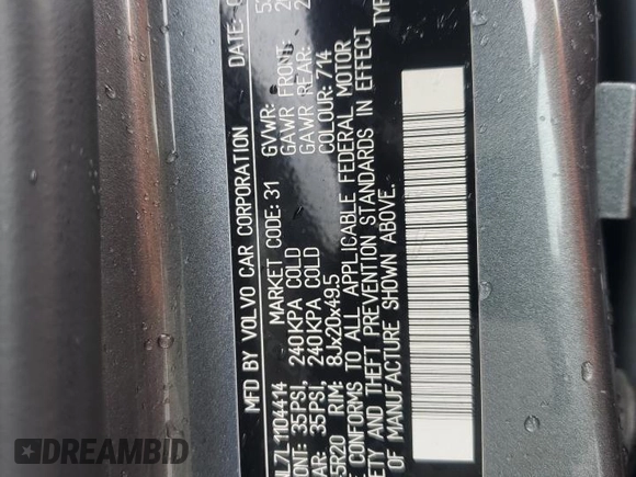 2020 Volvo V90 z VIN YV4A22NL7L1104414, wystawiony jako Copart lot #52523205 z przebiegiem 55 916 mil mil oraz Szkoda całkowita • Salvage title. Historia ofert i sprzedaży dostępna na DreamBid. Obrazek 13.