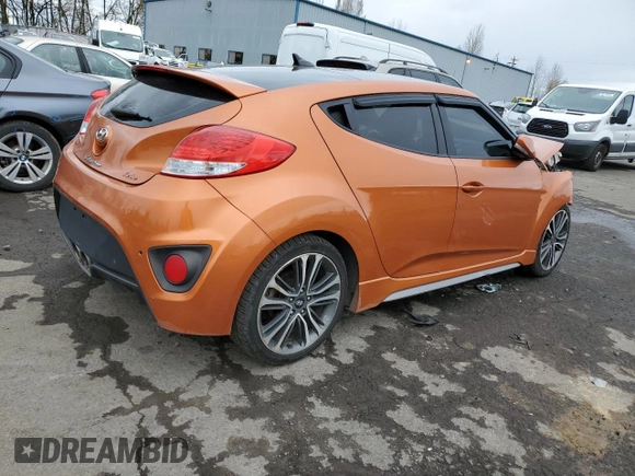 2016 Hyundai Veloster Turbo with VIN KMHTC6AE0GU299165, listed as a Copart auction lot 48708515 with 101,057 mi miles and Salvage title. Bid and sale history available at DreamBid. Image 3.