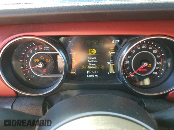 2022 Jeep Wrangler Unlimited Rubicon with VIN 1C4HJXFG5NW217688, listed as a Copart auction lot 81182824 with 63,102 mi miles and Salvage title. Bid and sale history available at DreamBid. Image 9.