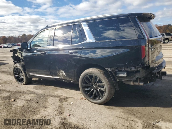 2024 Cadillac Escalade 4WD Premium Luxury with VIN 1GYS4BKL1RR181502, listed as a Copart auction lot 77155704 with 6,588 mi miles and Salvage title. Bid and sale history available at DreamBid. Image 2.