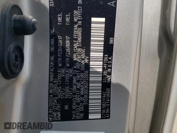 2016 Toyota Sienna L с VIN 5TDZK3DC9GS722856, выставлен на аукционе Copart как лот 50233395 с пробегом 89 225 миль миль и Списание • Salvage title. История ставок и продаж доступна на DreamBid. Изображение 15.