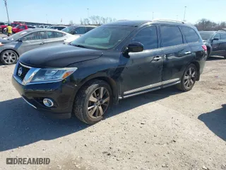 2013 Nissan Pathfinder SL with VIN 5N1AR2MM7DC671121, listed as a IAAI auction lot 41628426 with 119,242 mi miles. Bid and sale history available at carsss.com. Image 2.